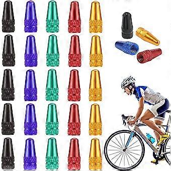 Cykelventilkåpor - 25 st anodiserade däcklock av aluminiumlegering