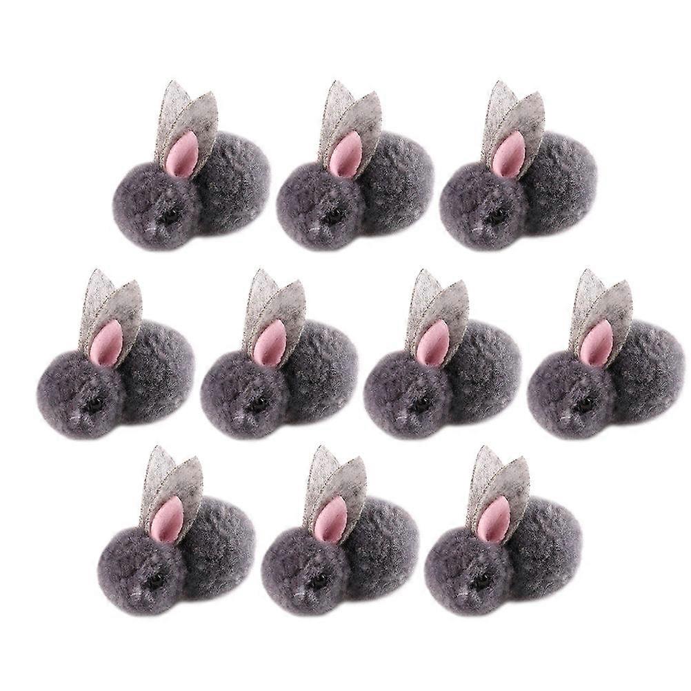 Plush Mini Rabbit Soft Bunny Doll for Playing 10Pcs Grey Easter