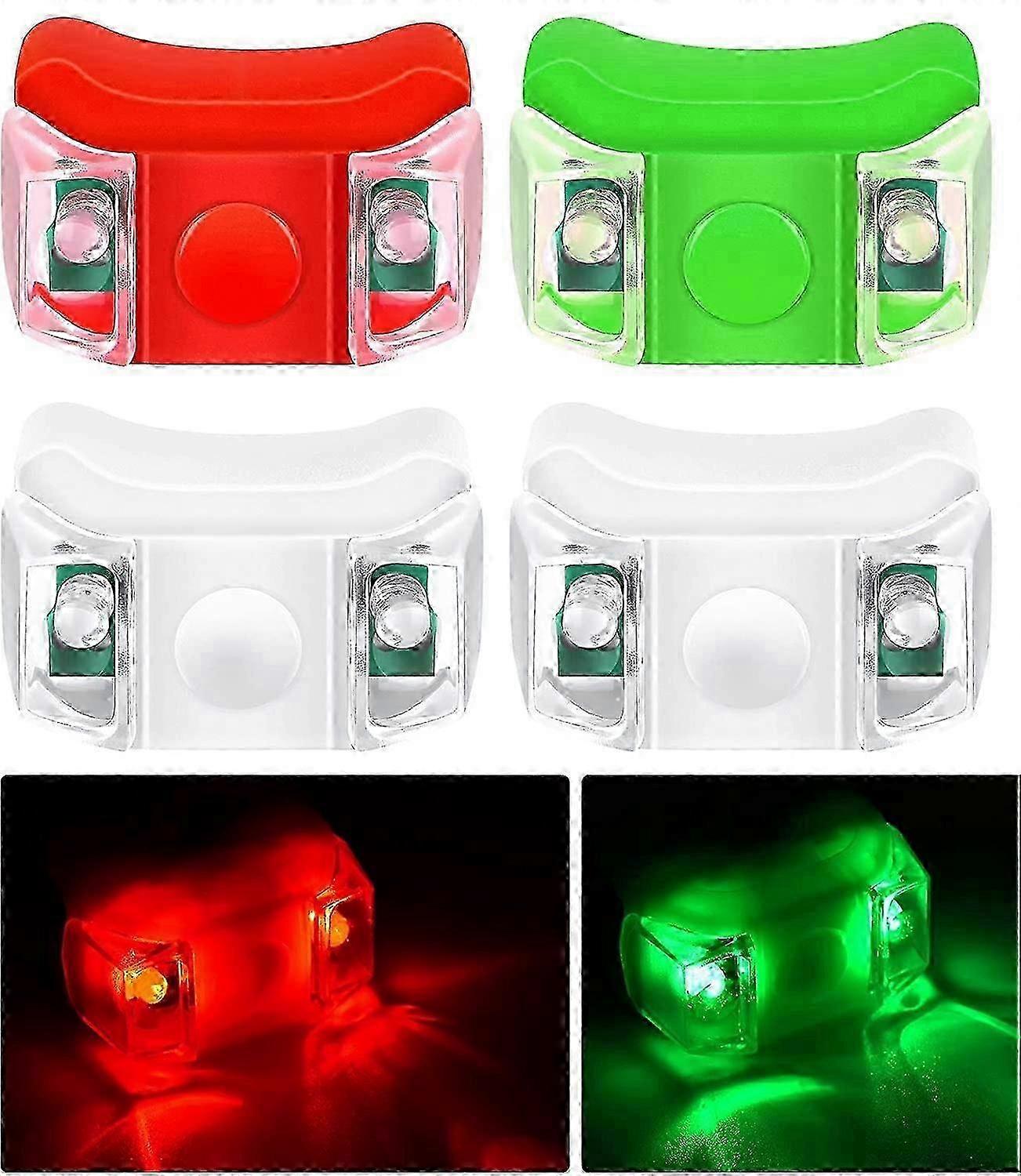 4 Pieces LED Boat Navigation Warning Light with 3 Adjustment Modes