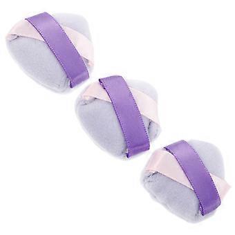 3 stk. pudderpuff til ansiktspudder sminkesvamp applikator velour myk trekantet pudderpuff til løst pudder fiksering pudderapplikator våt tørr kosmetikk