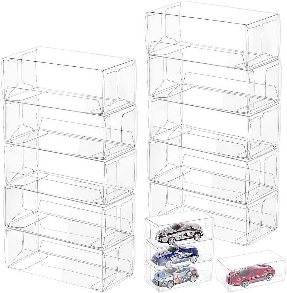 200Pcs 1/64 Display Case for Model Car, Clear Display Boxes PVC Transparent Gift Boxes Rectangle Storage Case
