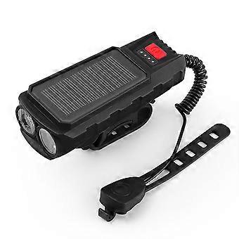 Solar-Fahrrad-Alarm-Taschenlampe USB-Aufladung wasserdichte Fahrradhupen-Lampe für Nachtfahrten