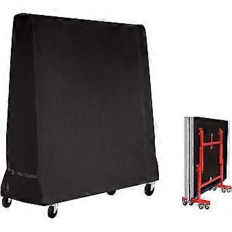 Table Tennis Table Cover Waterproof Outdoor Ping Pong Table Cover 210D Oxford Cloth Black (165 x 70 x 185cm)