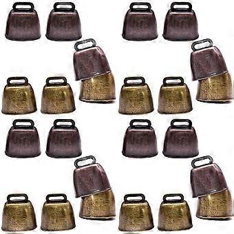 24 Pcs Metal Cow Bell, Cowbell Retro Bell compatible with Horse Sheep Grazing Copper, Cow Bells Noise Makers