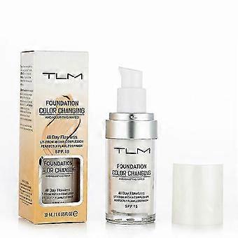 Tlm Color Changing Foundation For Aging Skin,liquid Makeup Base Nude Face Cover Concealer Cream