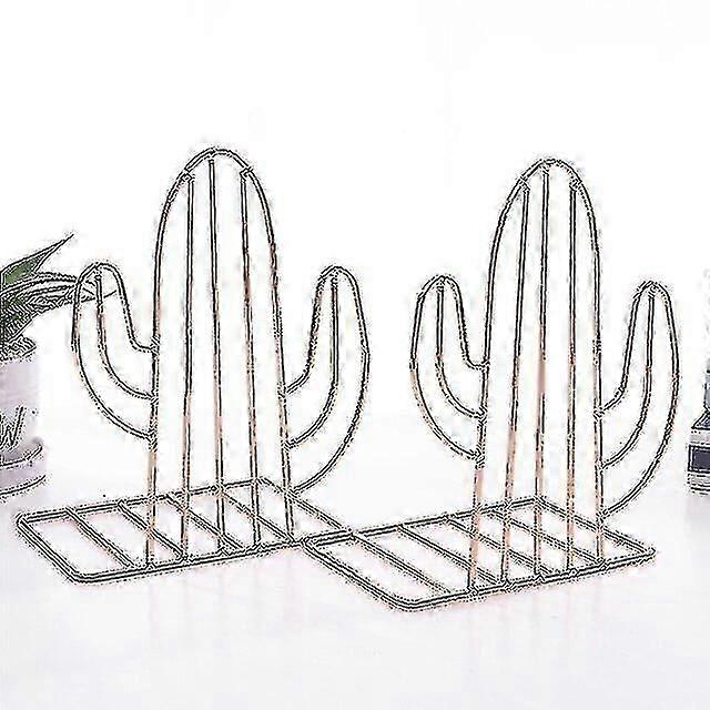 Nordic Style Bookends With Cactus-shaped Stand