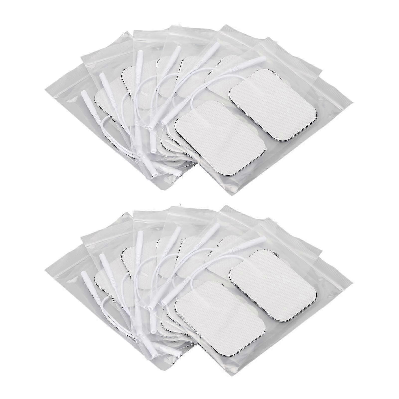 12pcs Self Adhesive Rectangular Electrode Pads Compatible with 2mm Tens Machine Accessory