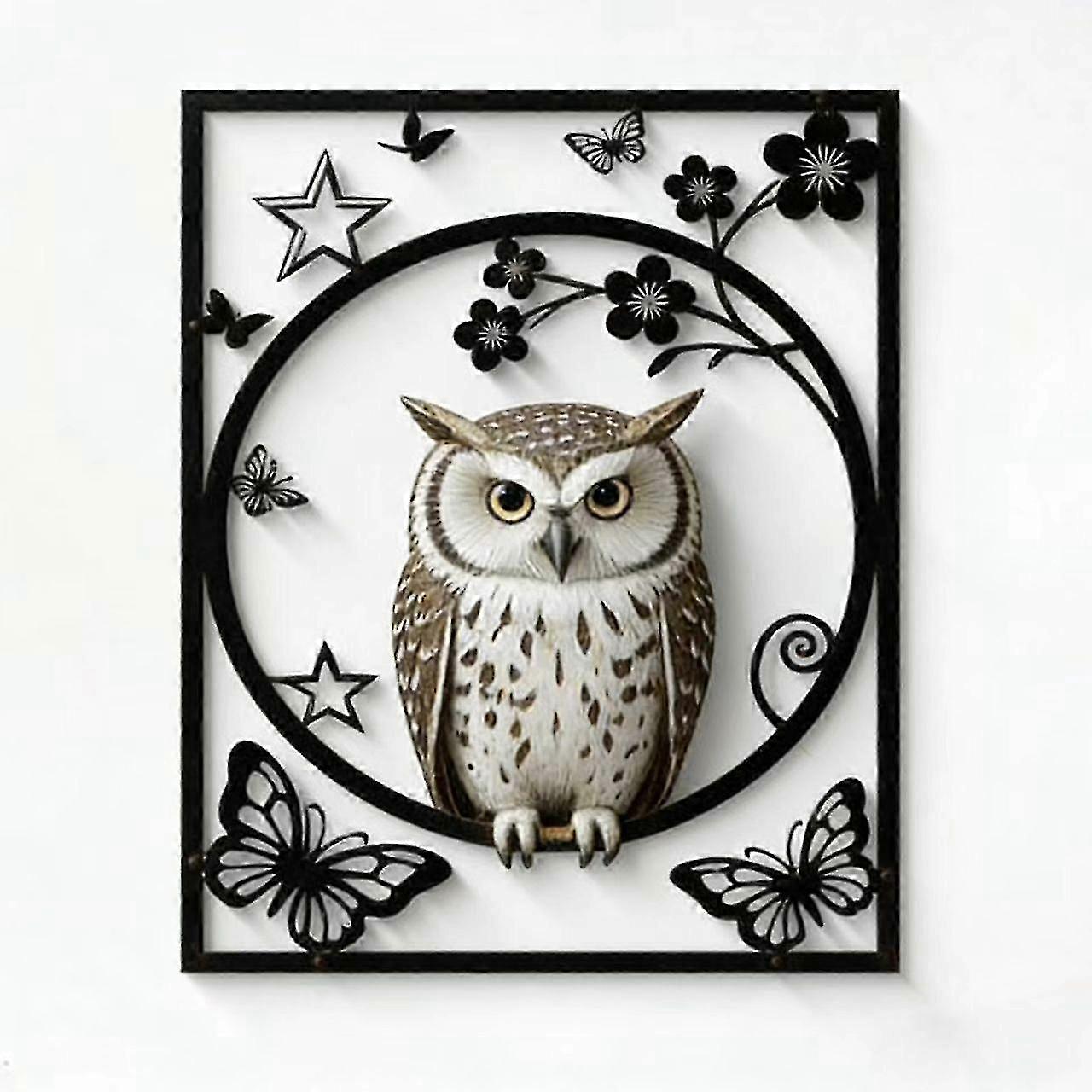 Slim Rustproof Engraved Owl Art