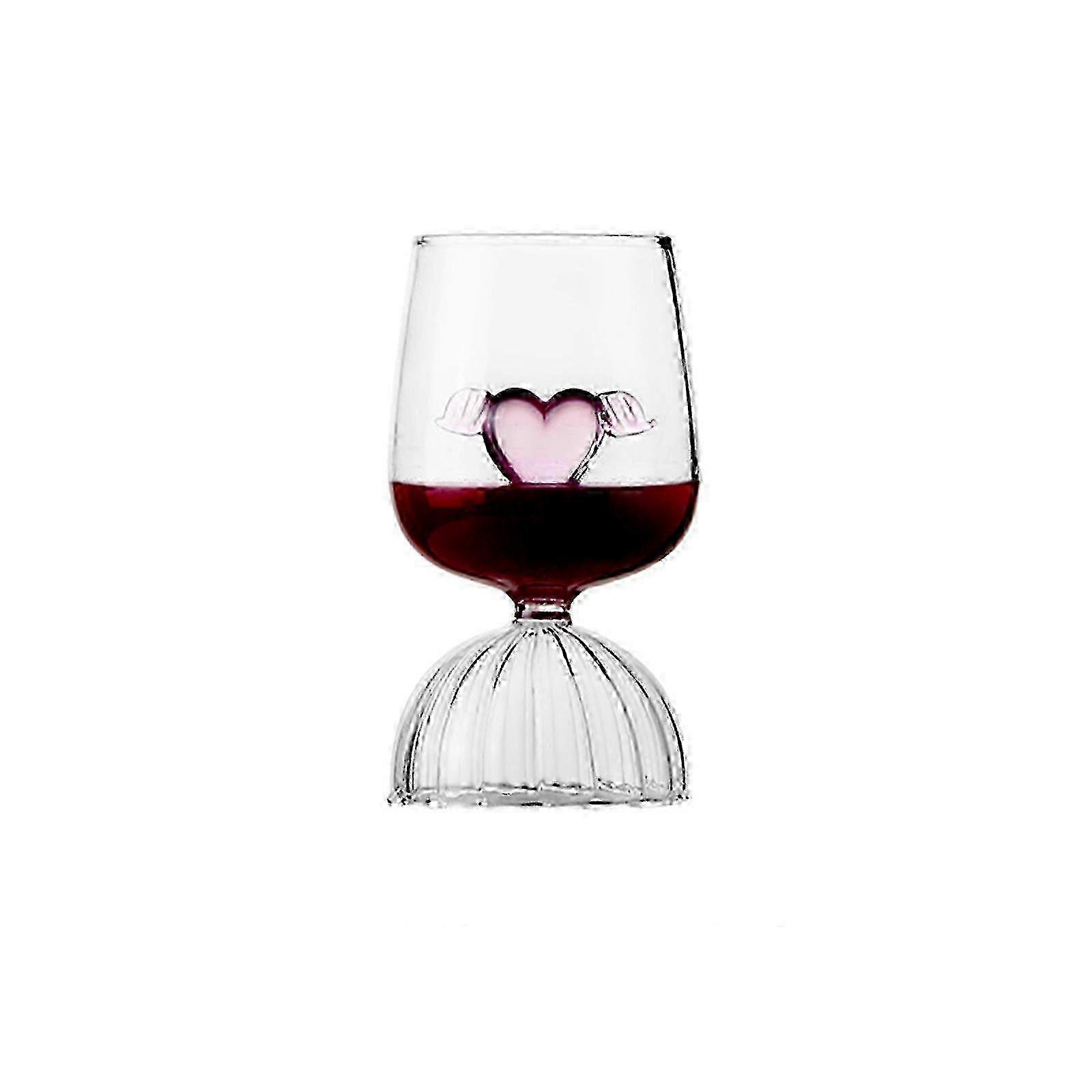 Sturdy Heart-Shaped Wine Goblets