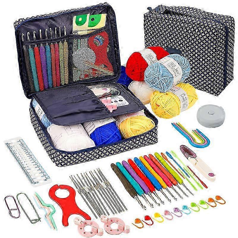 Ergonomic Crochet Kit with 58 pcs
