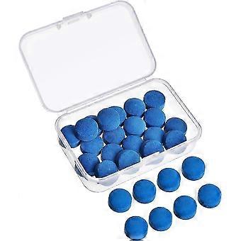30 Pieces Billiard Pool Cue Tips Cue Pool Stick Replacement Tips with Storage Box for Billiard Pool Cues Supplies, 13 mm, Blue