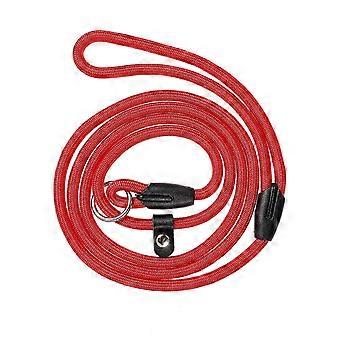 POPETPOP Rode nylon hondenriem voor wandelen en training, 140 cm stevige touwriem met veilige clip voor puppy's, gemakkelijk op te rollen