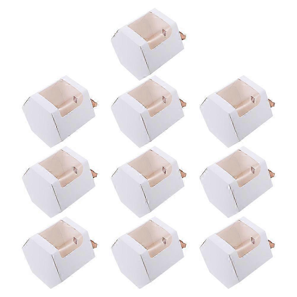 10Pcs White Paper Gift Boxes Candy Storage Containers