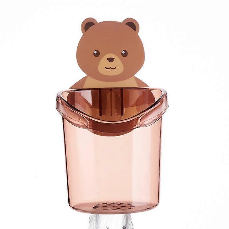Bear  Storage  Cup Wall Mount Toothbrush Toothpaste Cup Holder Case Bathroom Accessories