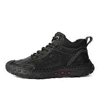 Scarpe da guida in pelle cucite a mano, stivali da uomo in vera pelle, scarpe casual in pelle da uomo, stivaletti alla caviglia