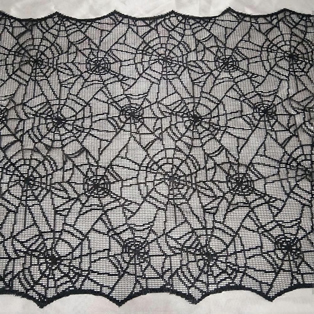 Black Spider Web Tablecloth Halloween Table Runner for Table Decoration