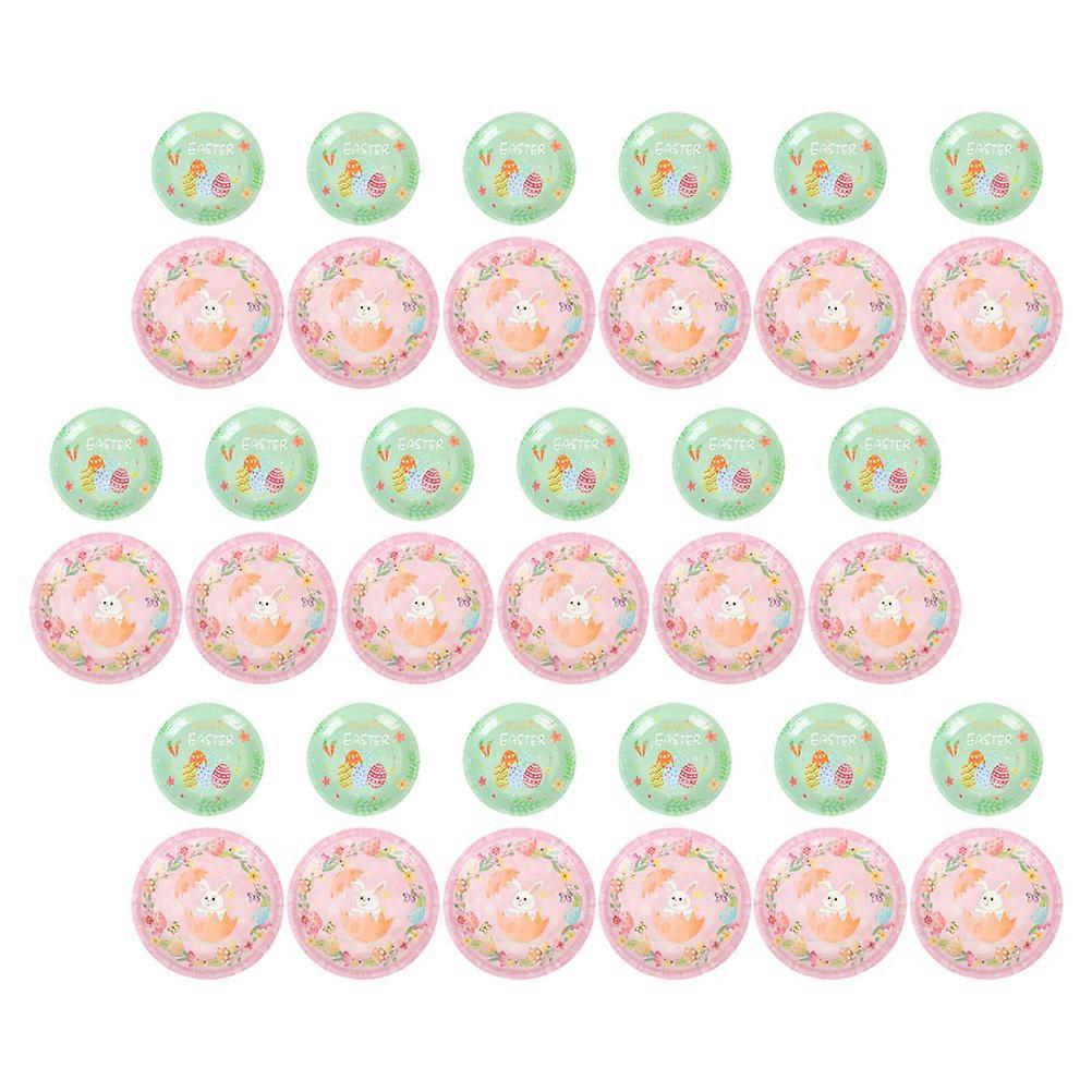 Assorted Color Easter Paper Plate Party Plates 32Pcs Set