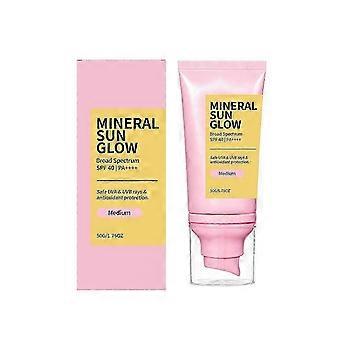 Tinted Mineral Sunscreen SPF40 50g Medium Shade with Peptides, Hydrating Lightweight UV Protection Makeup Base for Face