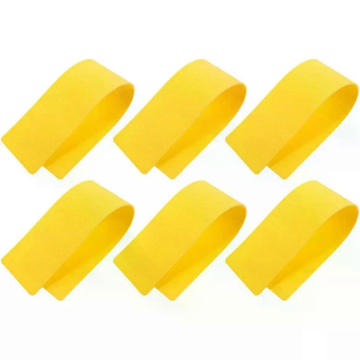 6pcs Rectangular Floor Markers for Indoor Courts, PVC Yellow