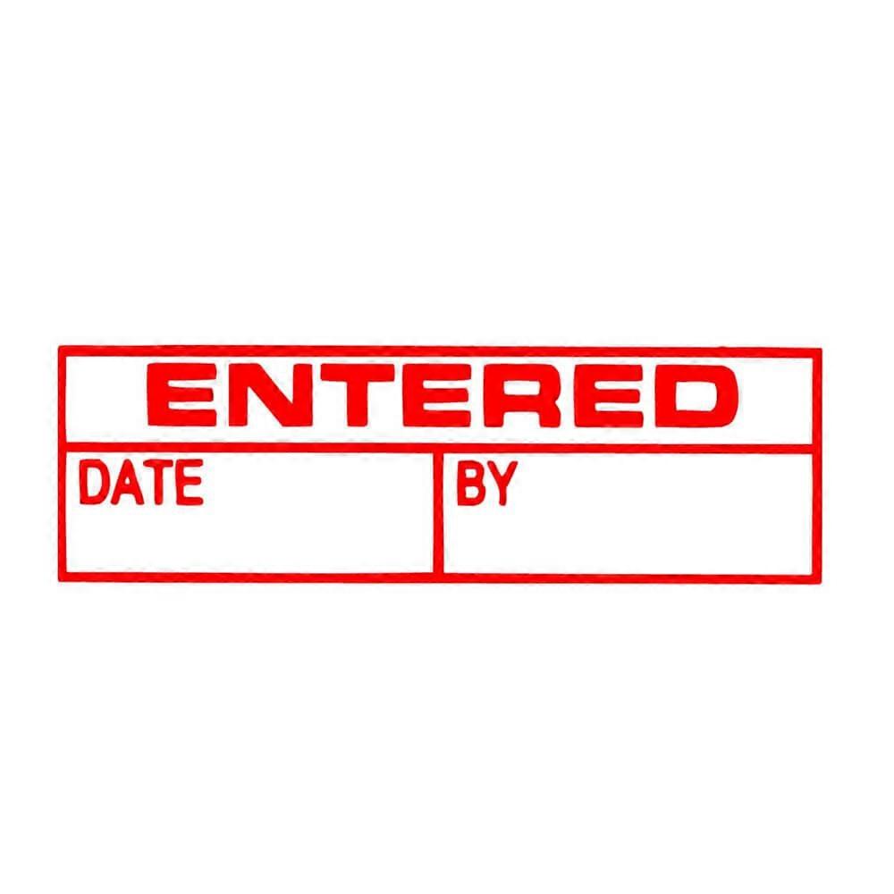 ENTERED DATE BY X Stamper Self Inking Message Stamp Ergonomic Durable Material