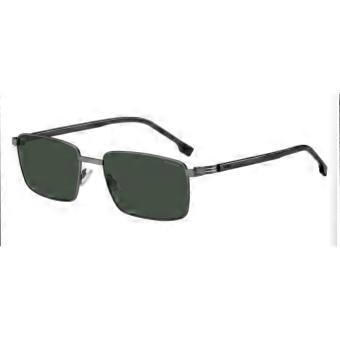 BOSS 1700/S Polarized 4UY/UC Full Rim Matte Dark Ruthenium Silver Men Rectangle Sunglasses UV3 Polarized Original