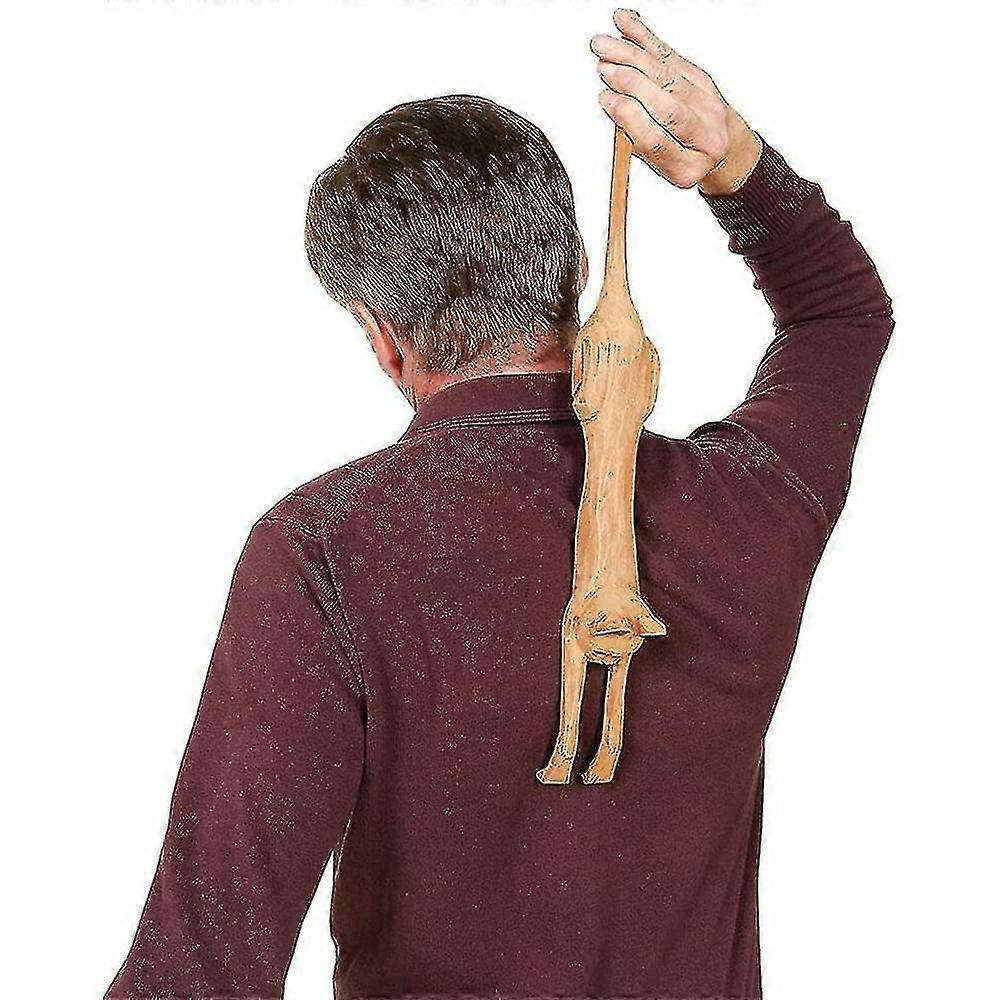 Cat-Shaped Wood Back Scratcher