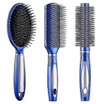 For Hair Brush Set with Paddle Brush, Round Blow Drying Hairbrush, Detangling Brush, and Wide Tooth Comb - Salon Quality Hair Care-brnv