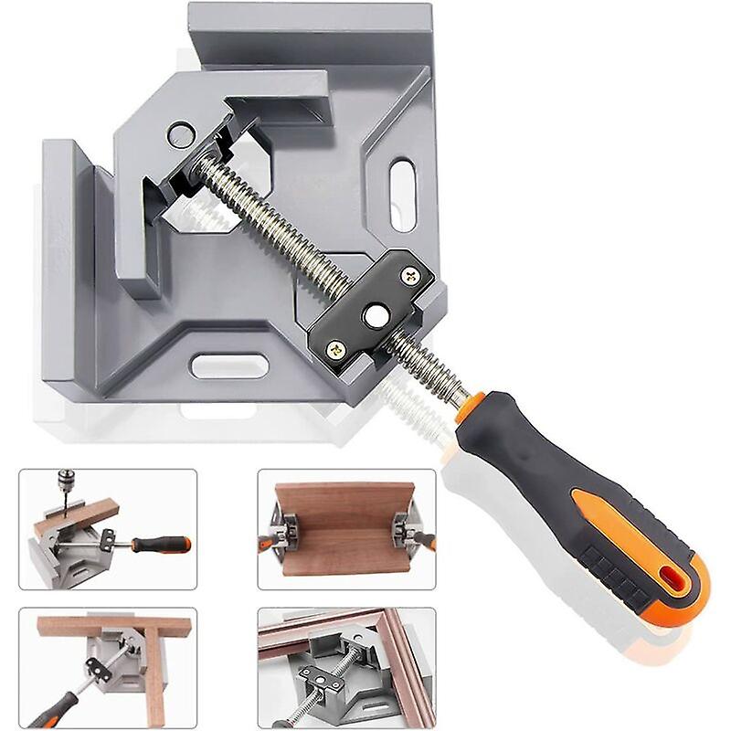 Morsetto ad angolo retto, morsetto / morsa angolare con una mano in alluminio a 90 ° con capacità di diffusione di 70 mm per lavorazione del legno, ingegneria, saldatura, carpentiere