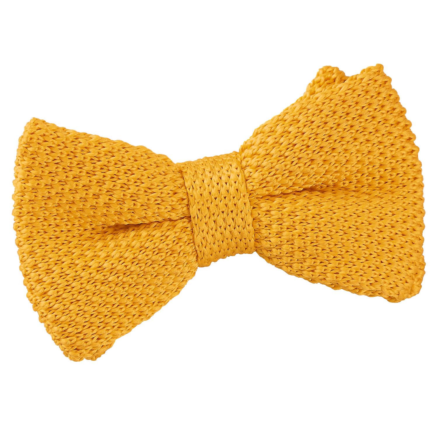 Marigold Yellow Knitted Pre-Tied Bow Tie for Boys