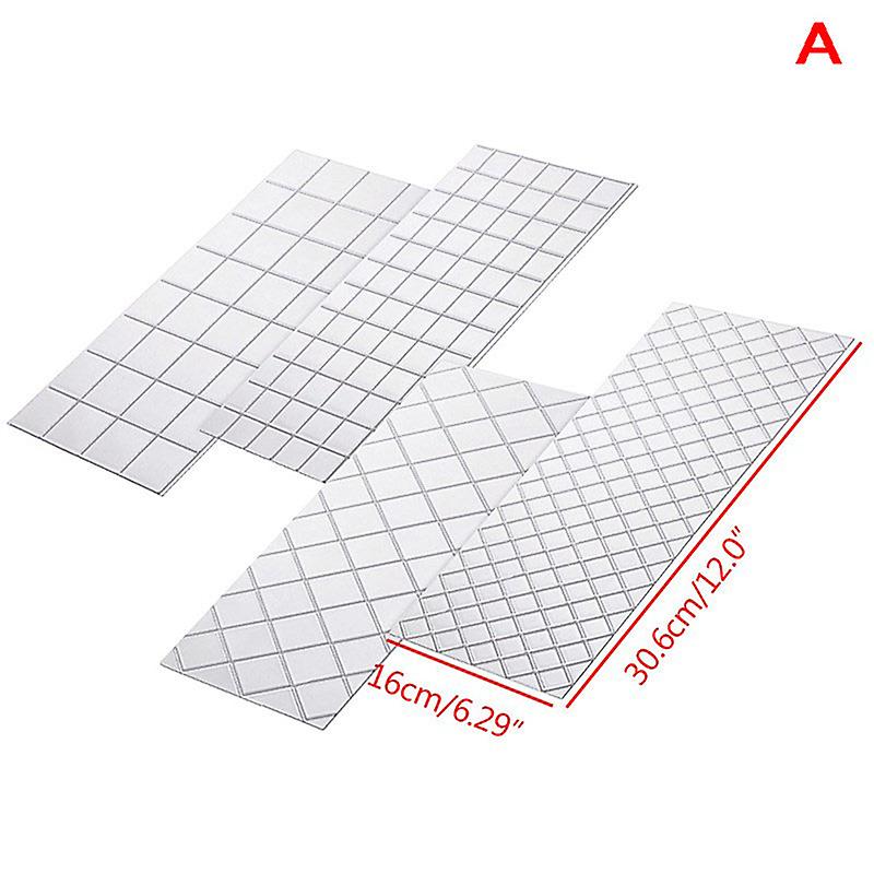 4pcs Grid Transparent Texture Mat Fondant Mold Cake Border Decorating Tool Set