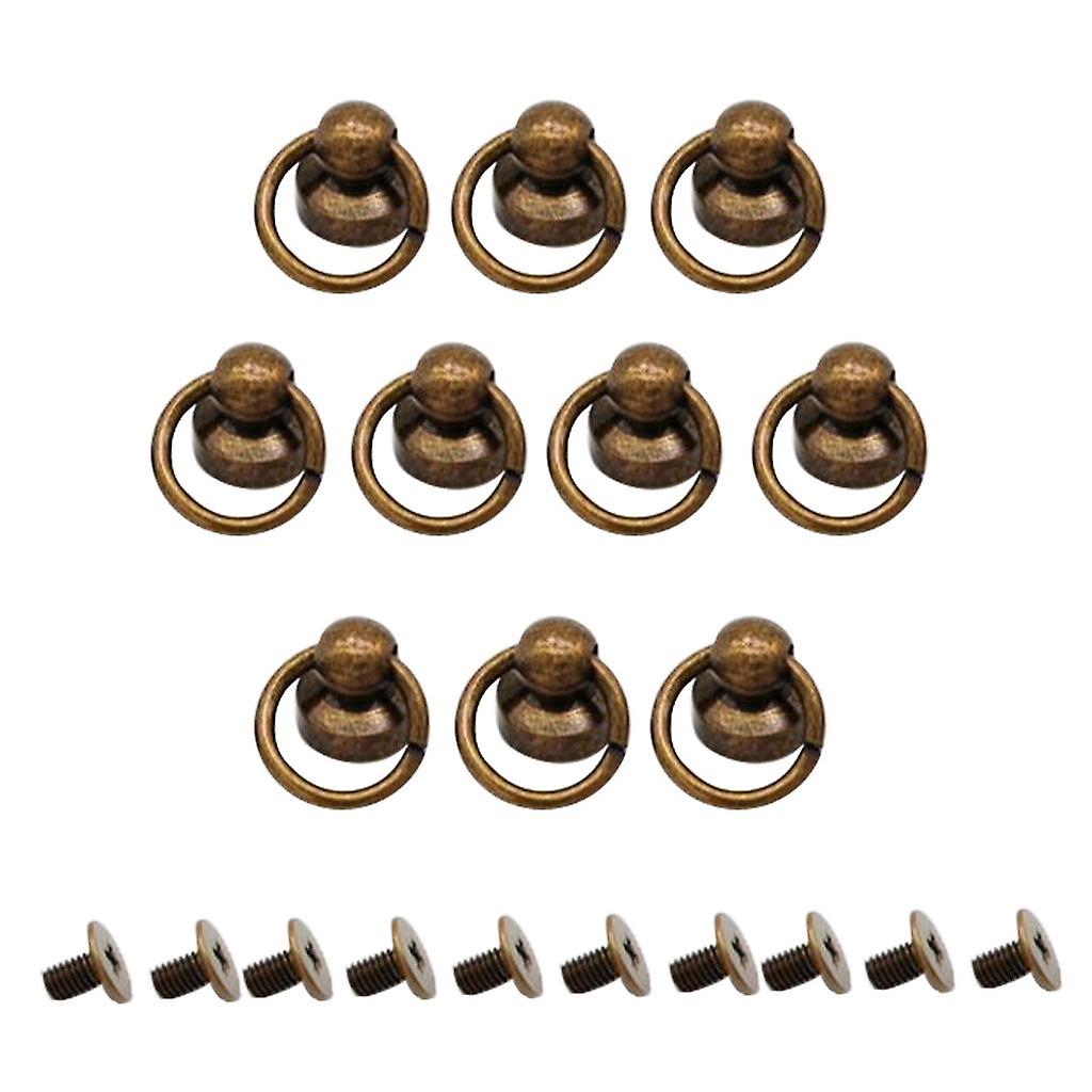 10 Sets O-Ring Head Button Stud Screwback for Wallet Chain Connector Black