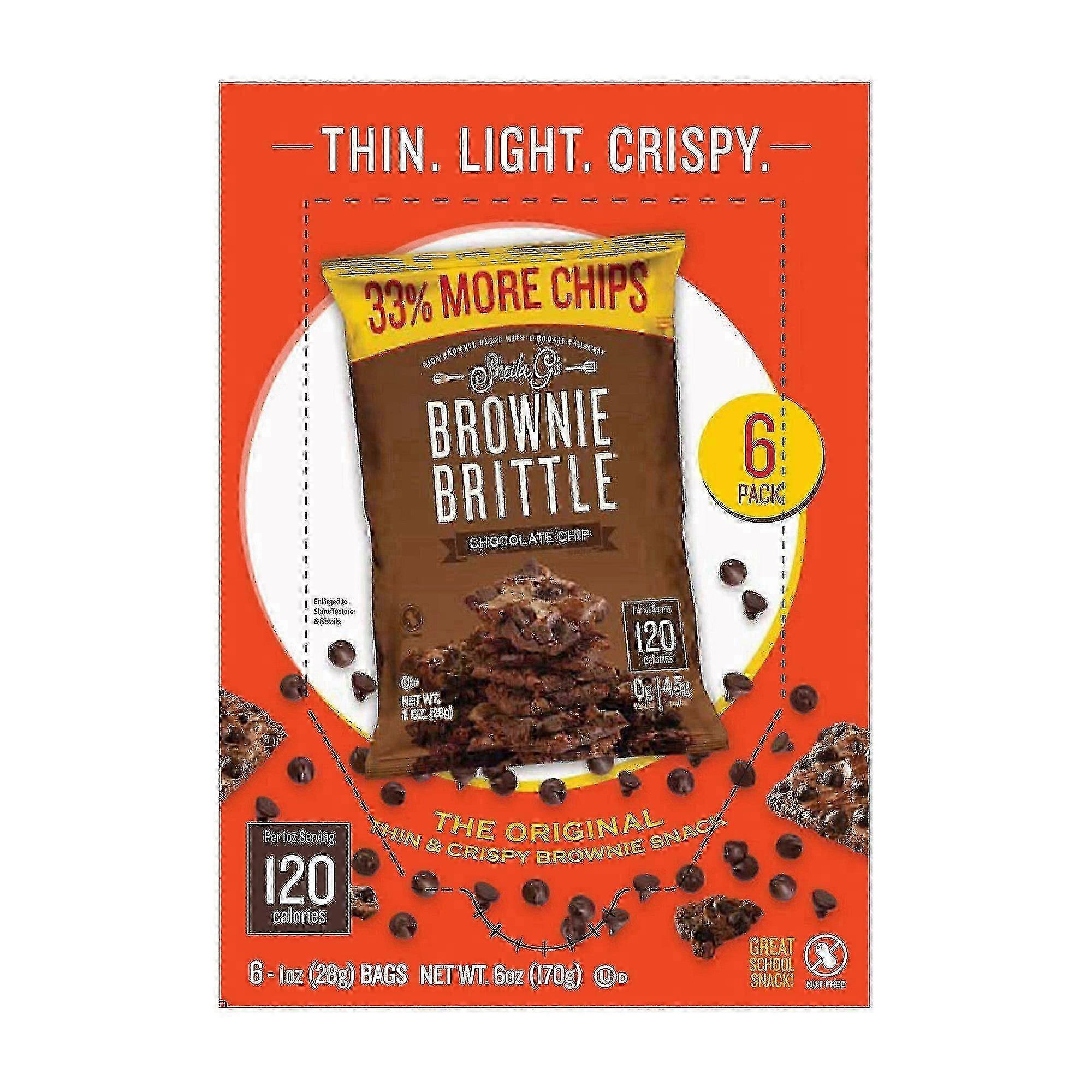 Sheila G's Brownie Brittle, Chocolate Chip, Thin & Crunchy Cookies, 6 Oz X 6 Ea
