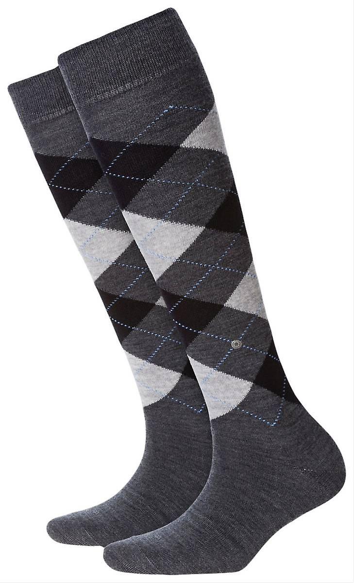 Burlington Marylebone Knee High Socks - Anthracite/Black