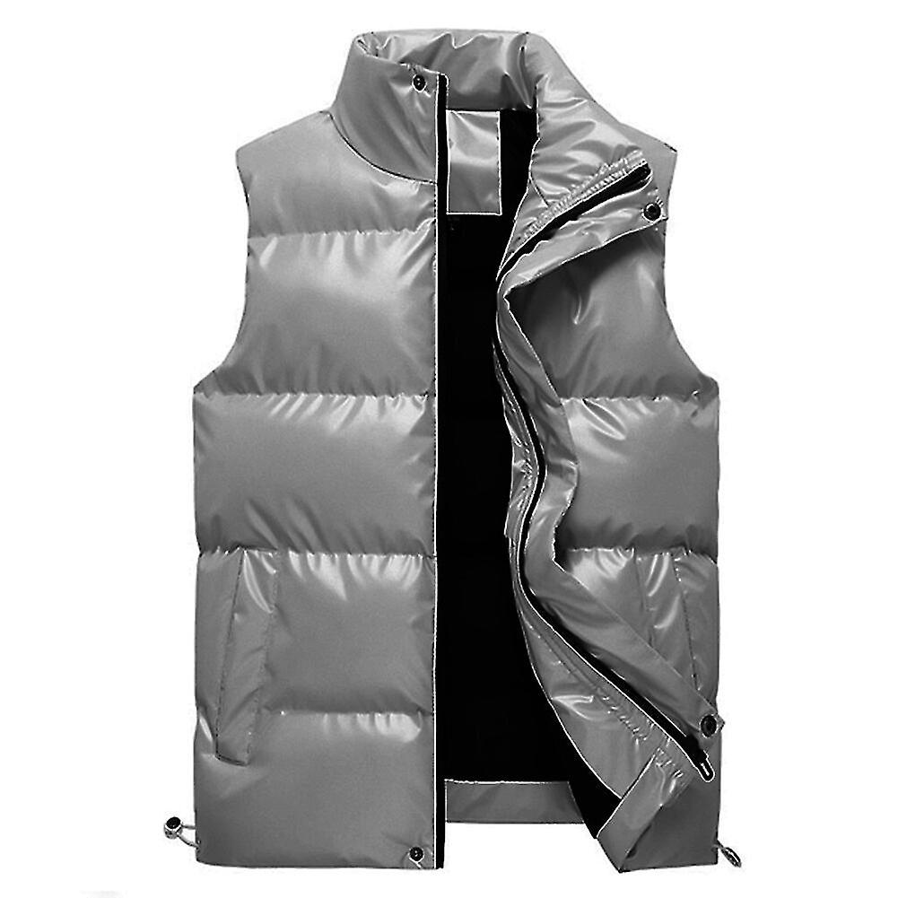Chaqueta impermeable sin mangas para hombre Chaleco acolchado brillante