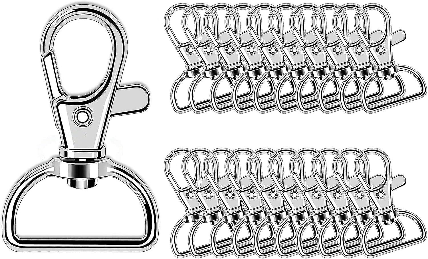 20 Swivel Clasps Clips - Key Chain Hooks With D Ring