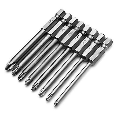 ZHOUBA 8Pcs/Set 75mm 1/4 Hex Shank Magnetic Cross Head Long Screwdriver Bits Tool