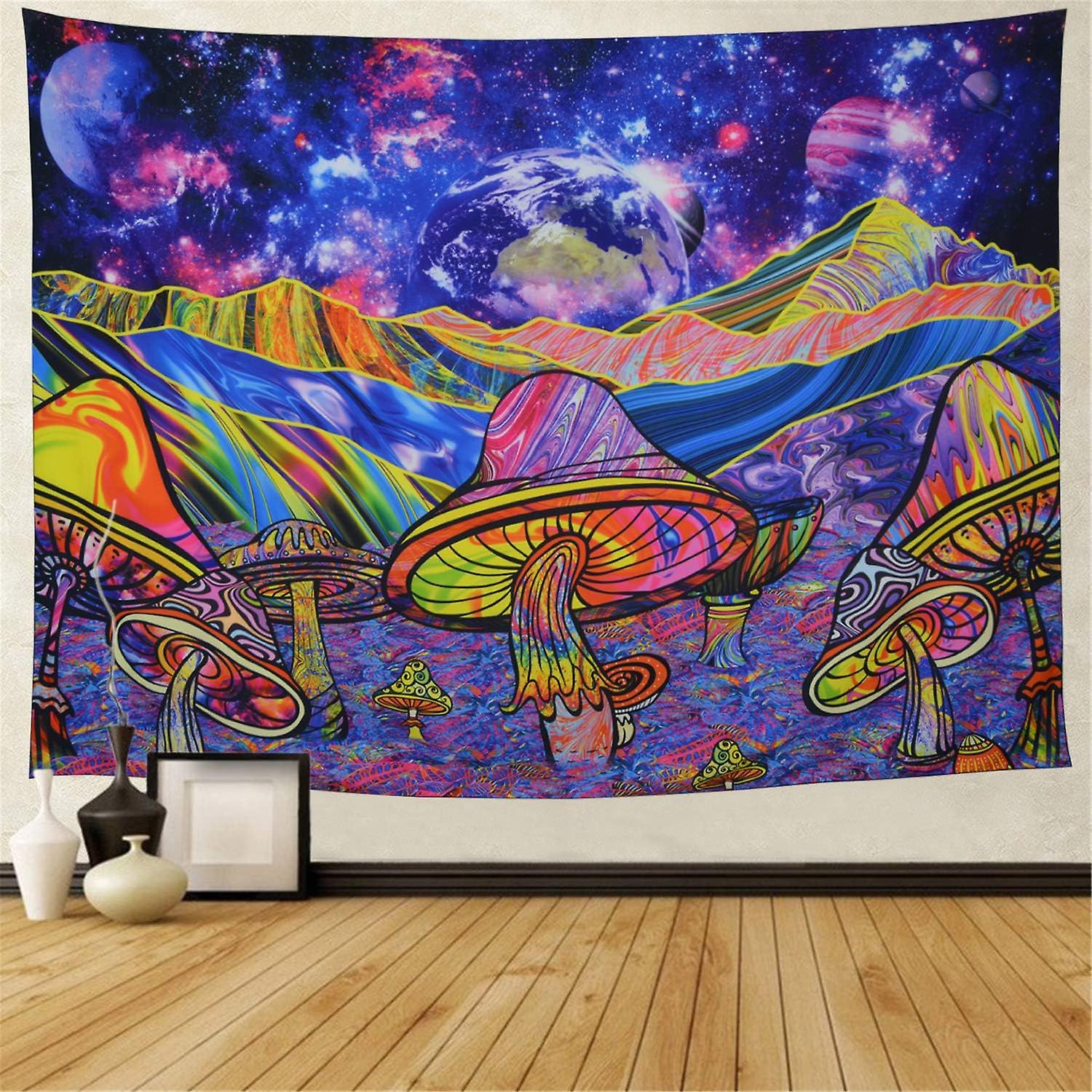 Trippy gobeläng Färgglada berg gobeläng psykedeliska galax utrymme gobeläng hippie vägg gobeläng fantasi planeter gobeläng vägghängande för sovrum