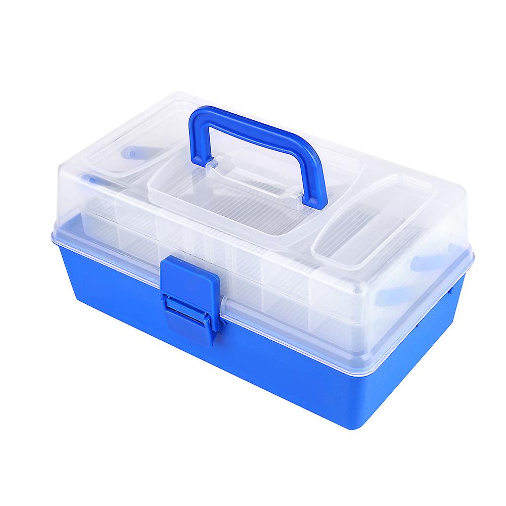 3-Tier Plastic Tackle Box for Lures and Hooks Featuring Removable Dividers