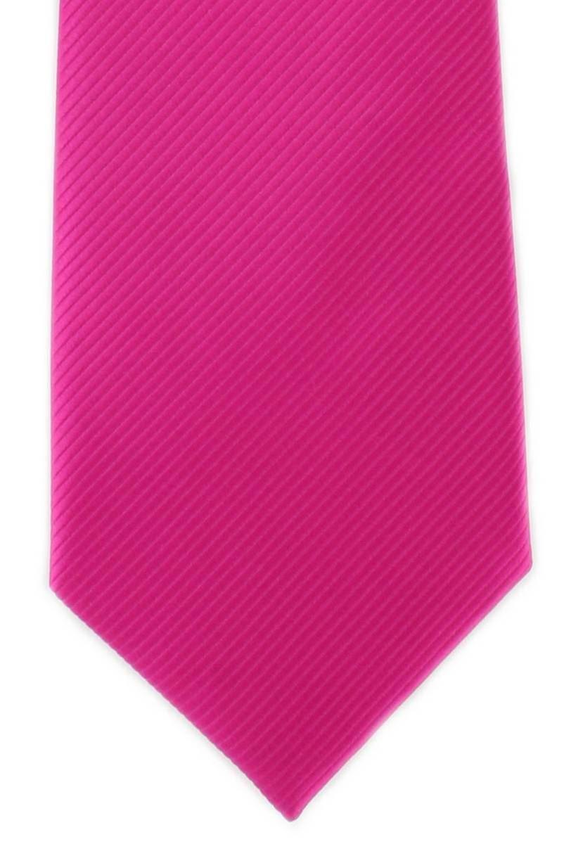 Michelsons of London Plain Rib Polyester Tie - Magenta Pink