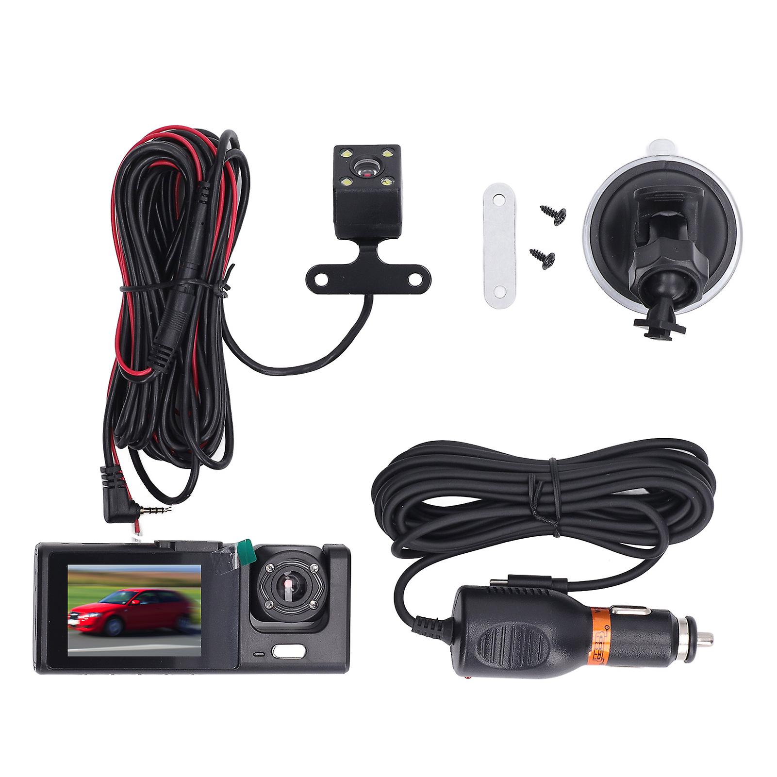 Mini HD Car Dash Cam with Night Vision, 3-Lens Monitoring, and 24-Hour Parking Mode