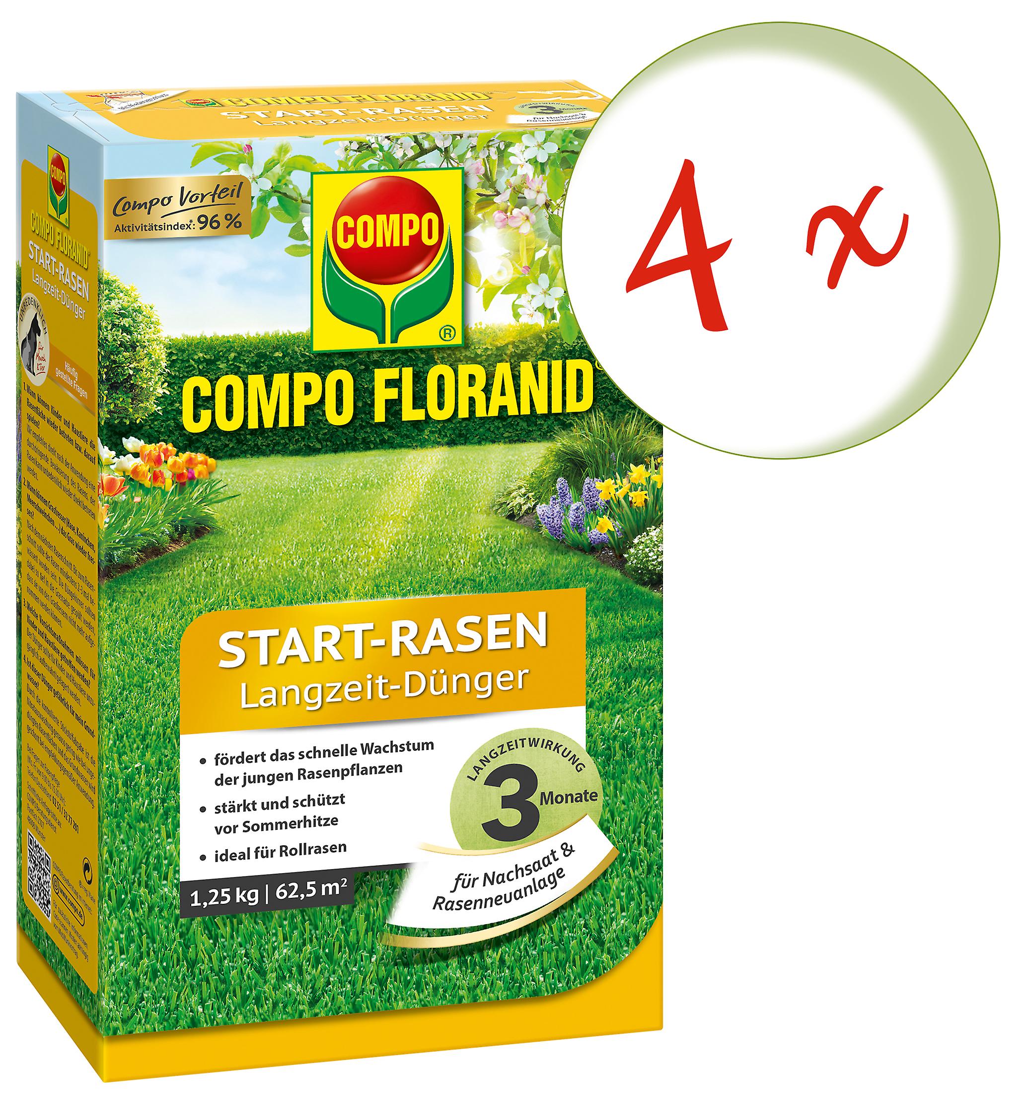 4 x COMPO Start-Rasen Langzeit-Dünger, 1,25 kg