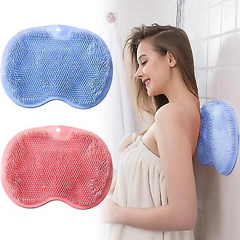 2 Pack Shower Back Foot Scrubber Wall Mounted Back Scrubber Silicone Bath Massage Cushion Brush with Suction Cups