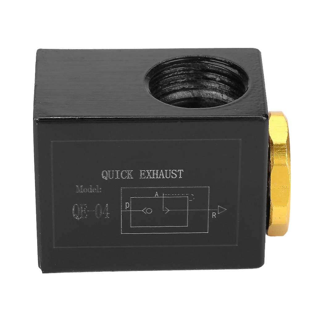 Soupape d'échappement pneumatique rapide en alliage d'aluminium (QE-04 G1/2"), port d'admission 3/8"/1/2"