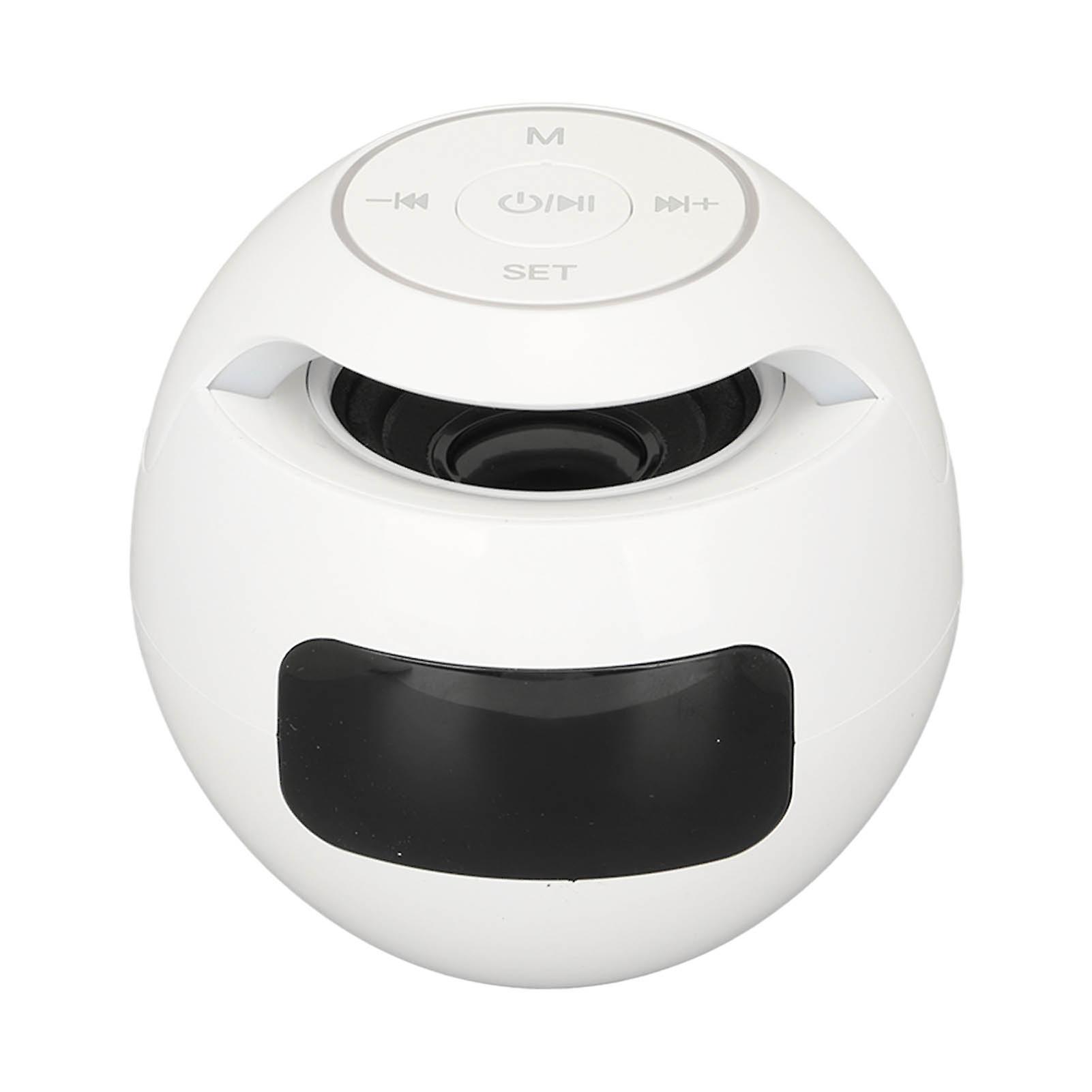 Bluetooth Alarm Clock Speaker Colorful Mini Portable Household Wireless FM Radio With Voice Announcements White 