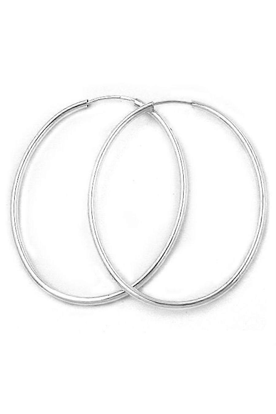 Hoop Earrings Oval 53mm Silver 925 - Gl92274
