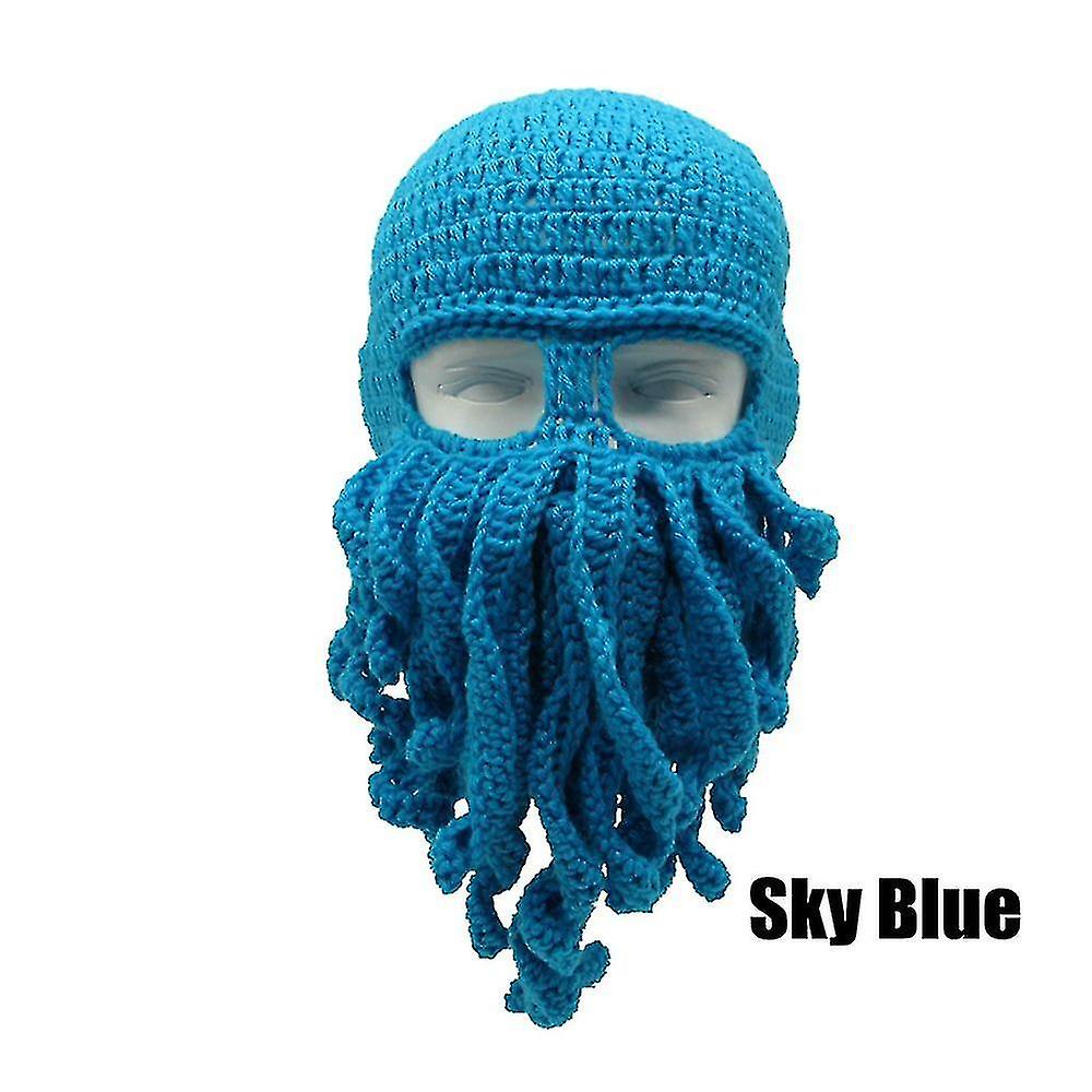 男性と女性かぎ針編みタコ帽子ニット防風マスク