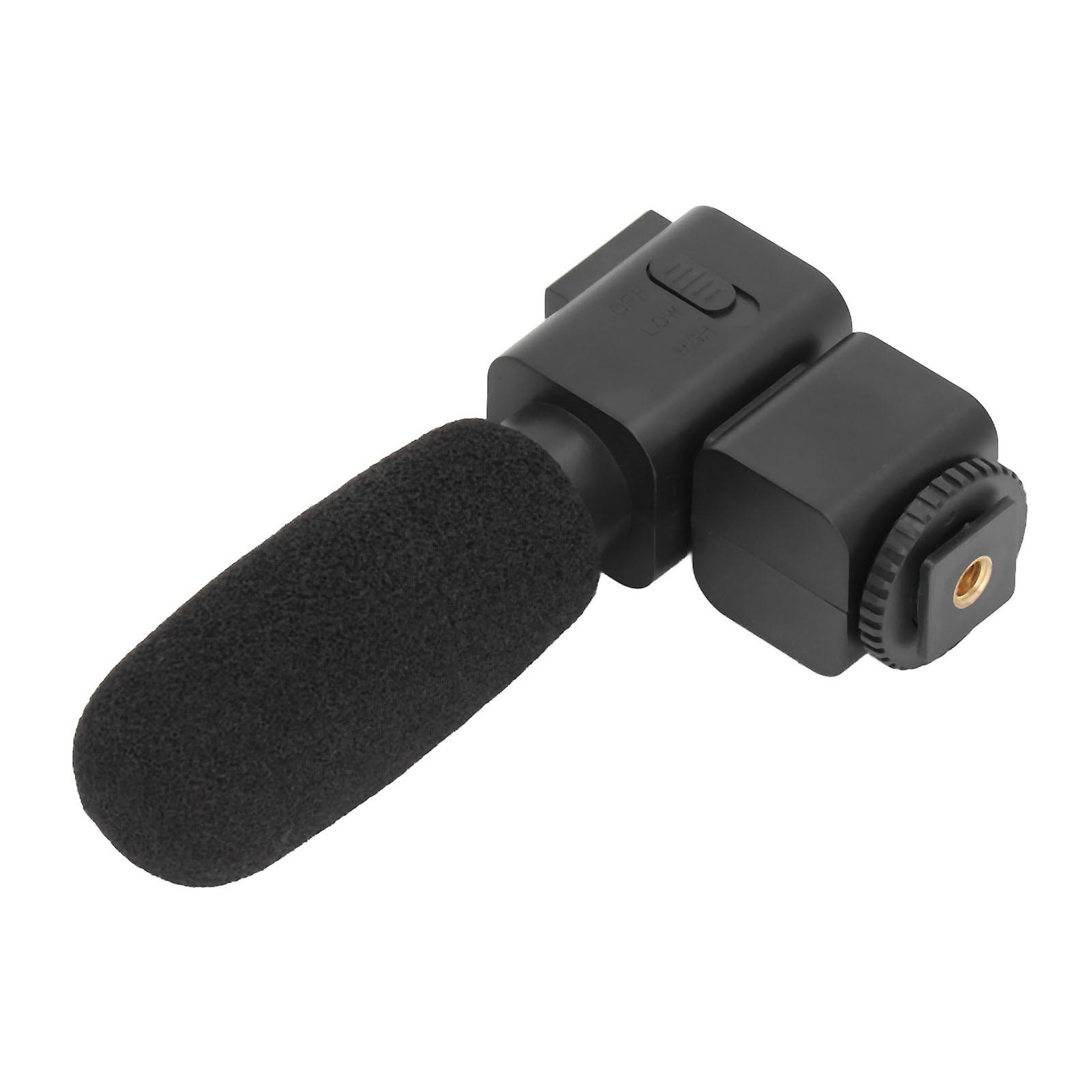 Video Recording Microphone Wide Range Frequency Shock Absorbing Stereo Interview Microphone for Camera 