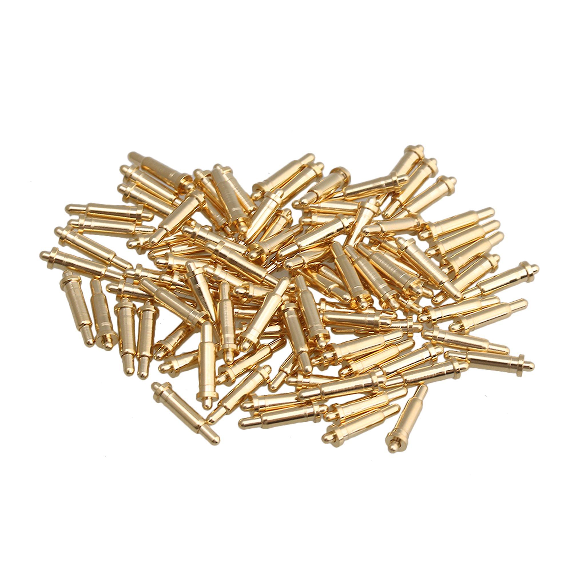 100x Copper+Gold Plated Dual Head Current Pogo Pin Spring 8MM