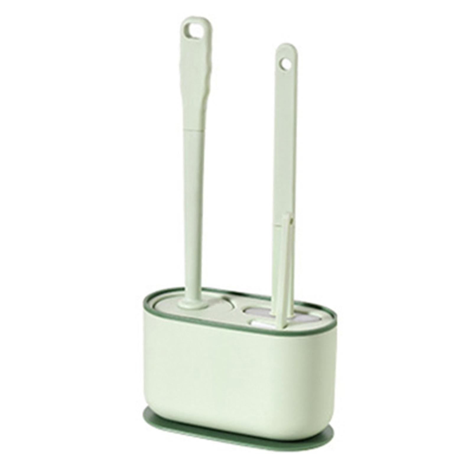 3-in-1 Toilet Brush Set With Hollow Bottom And Soft Tpr Bristles Wall Mount/floor