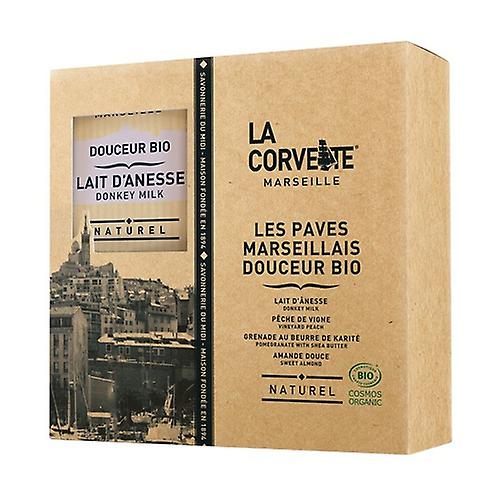 Box of organic Marseillais Douceur pavers 4 units of 100g